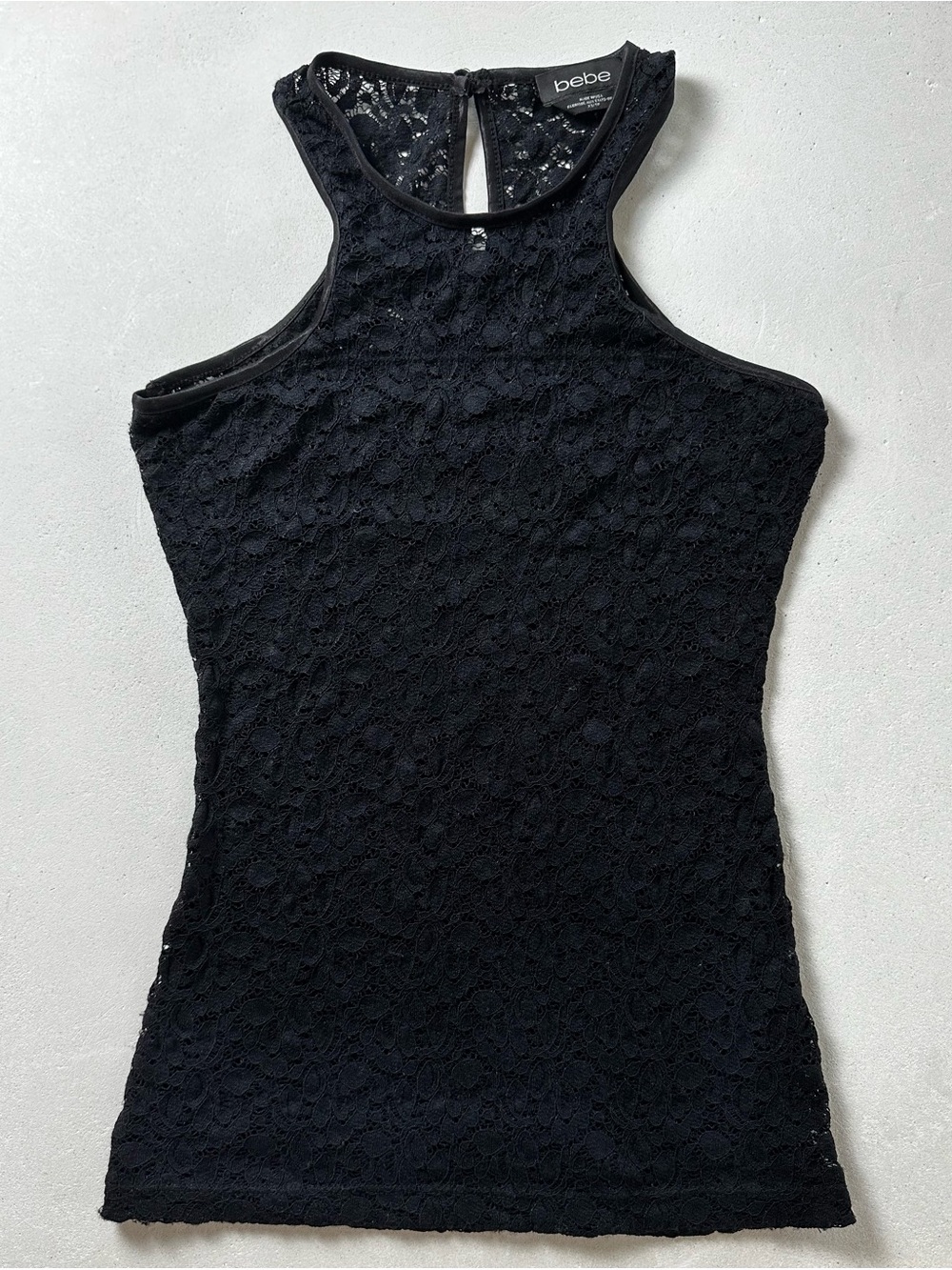 Authentic bebe Black Lace Racerback Camisole